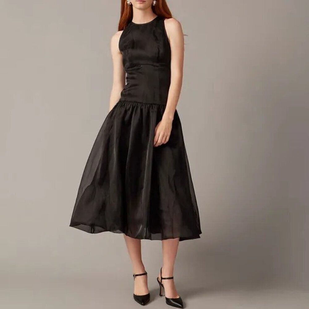 J. Crew Collection Bubble-skirt Dress in Black size 00 NWT